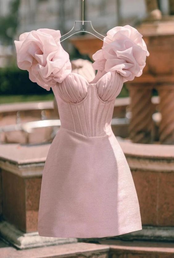 Cute Pink Stunning Short Homecoming Dresses 18th Birthday Outfits P182 –  PreppyDress