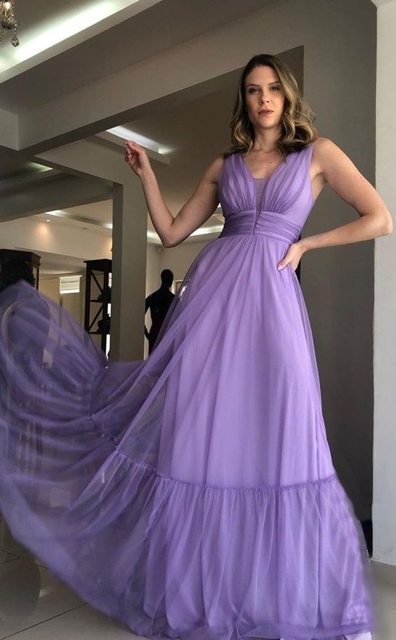 Lilac Chiffon Prom Dress