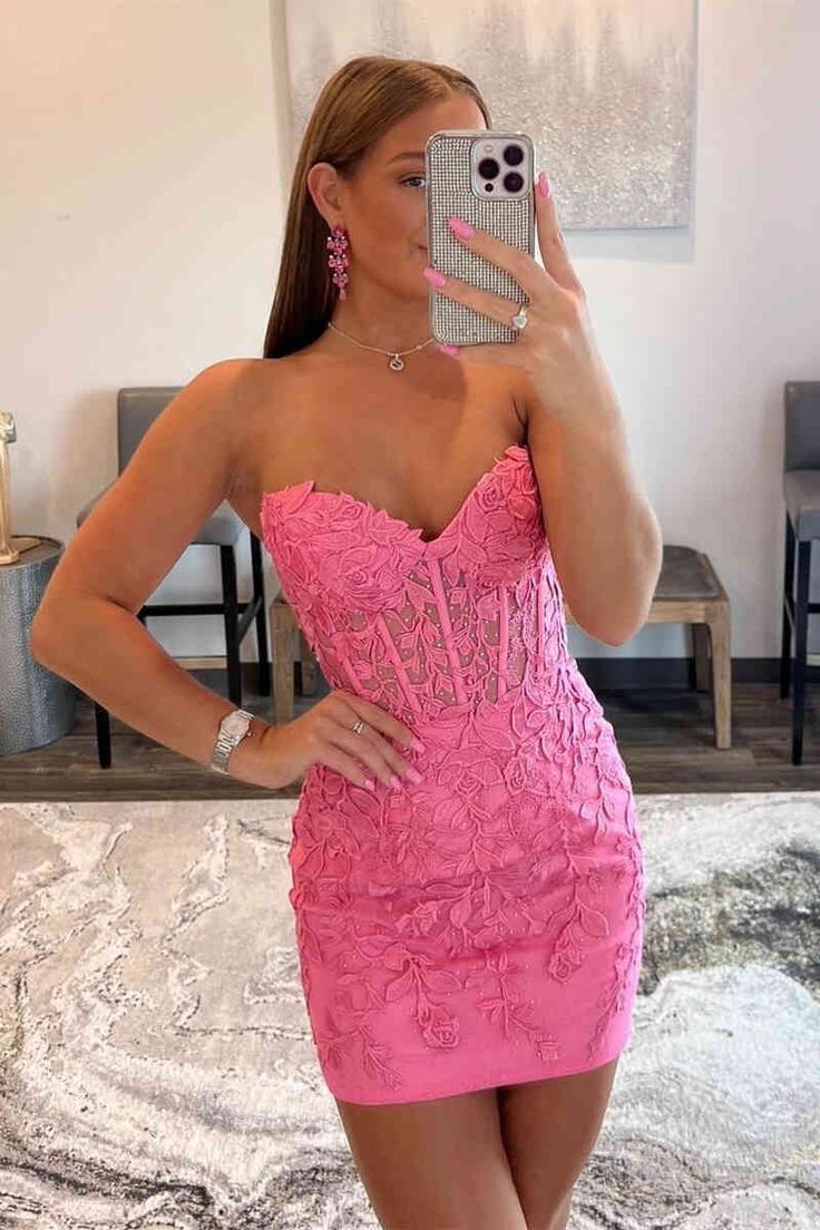 Pink bodycon prom dress hotsell