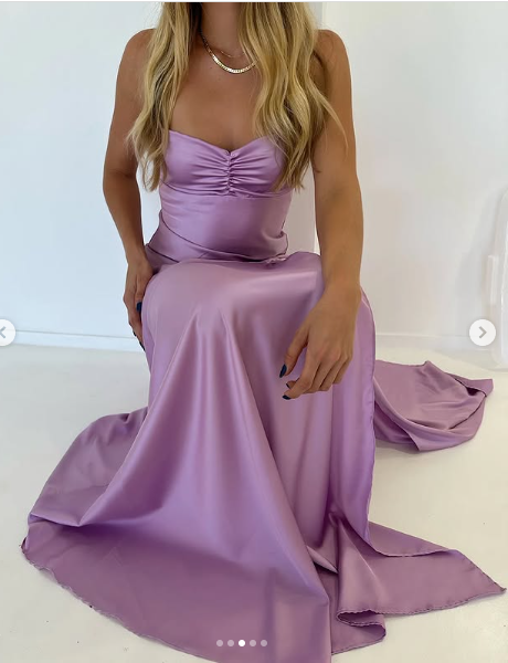 Sexy Mermaid Straps Lilac Slit Long Prom Dress P1621