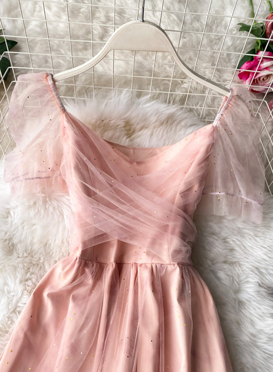 Pink Tulle Short Dress Summer Dress P333