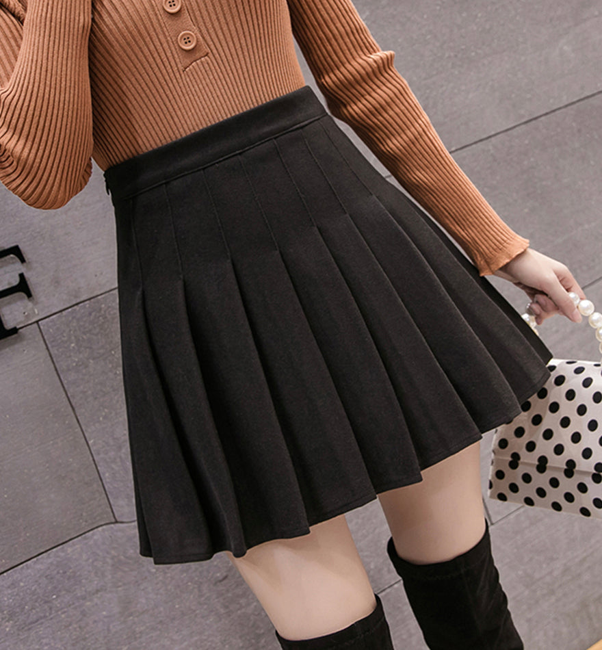 Cute A Line Pleated Skirt P338