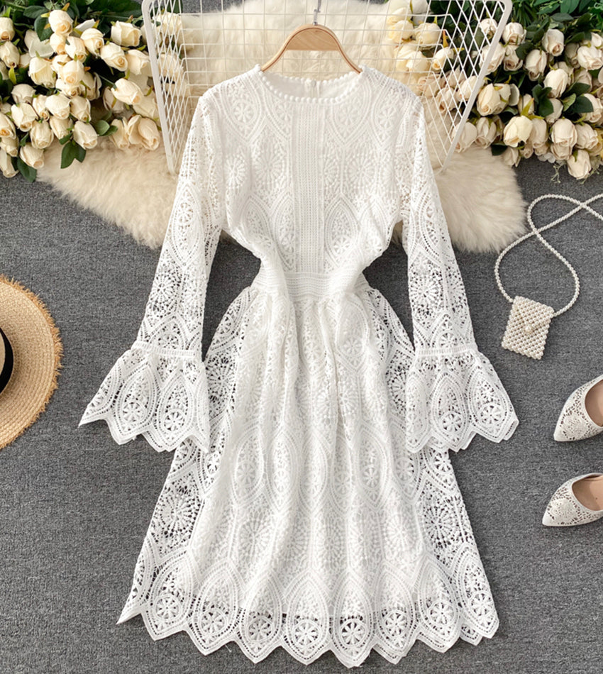 A Line Lace Long Sleeve Dress Fashion Dress P334