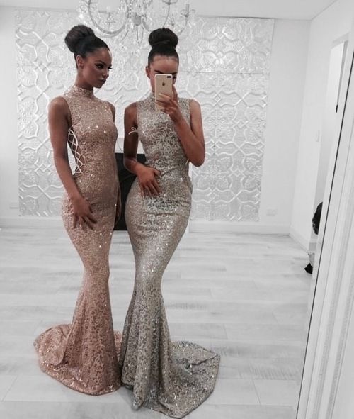 Sexy Mermaid Sequin Prom Dresses 17th Birthday Outfits P399