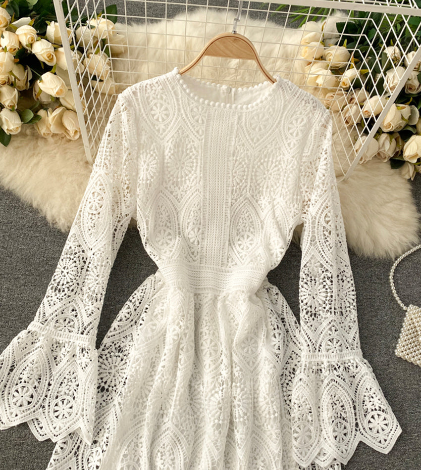 A Line Lace Long Sleeve Dress Fashion Dress P334