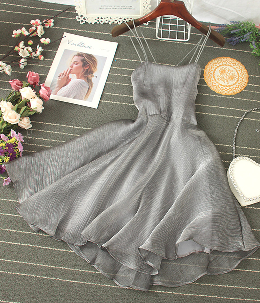 Cute Tulle Backless Short Dress Mini Dress P343