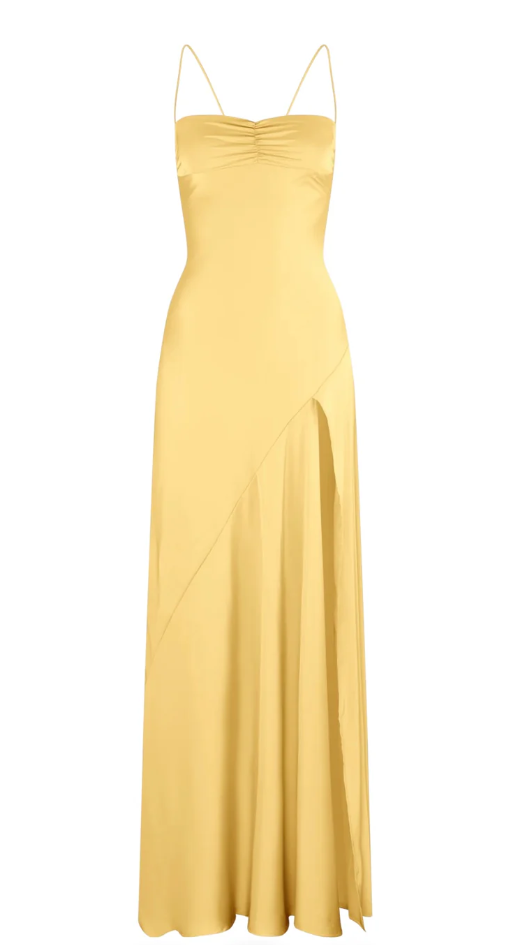 Simple Mermaid Straps Yellow Prom Dress 21th Birthday Outfit P667