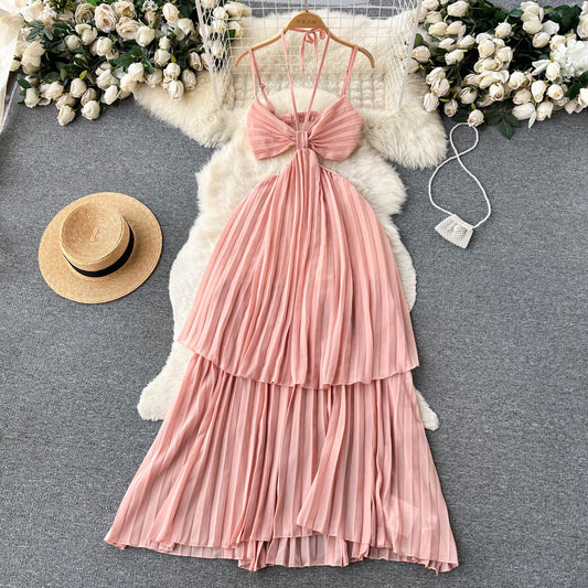 Sexy A line Sleeveless Pink Summer Holiday Dress P248