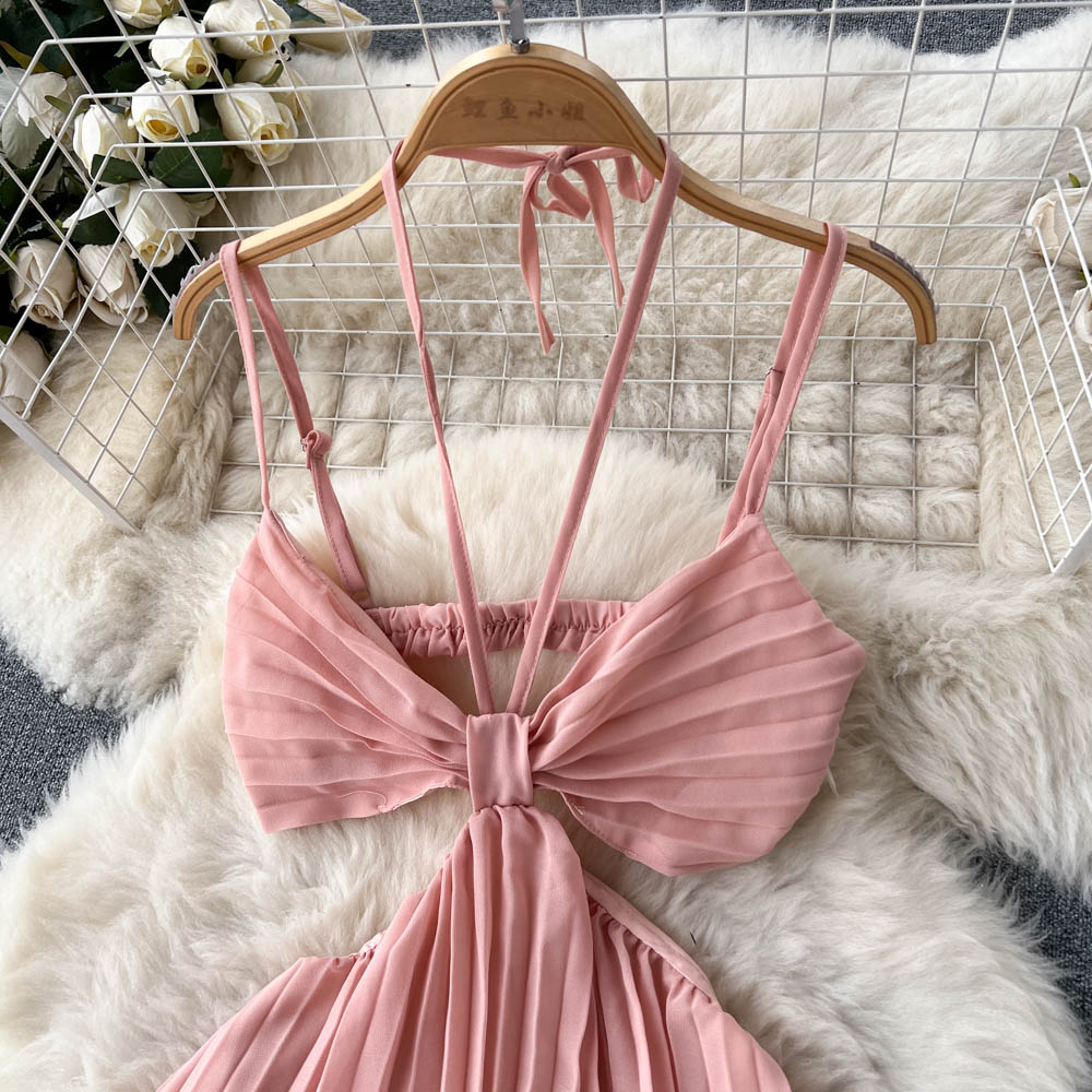 Sexy A line Sleeveless Pink Summer Holiday Dress P248