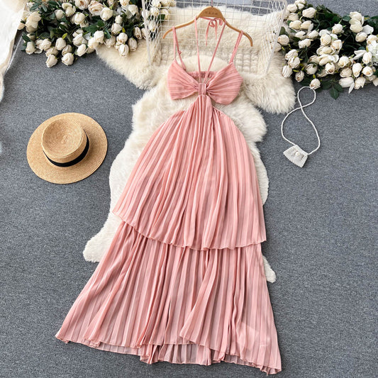 Sexy A line Sleeveless Pink Summer Holiday Dress P248