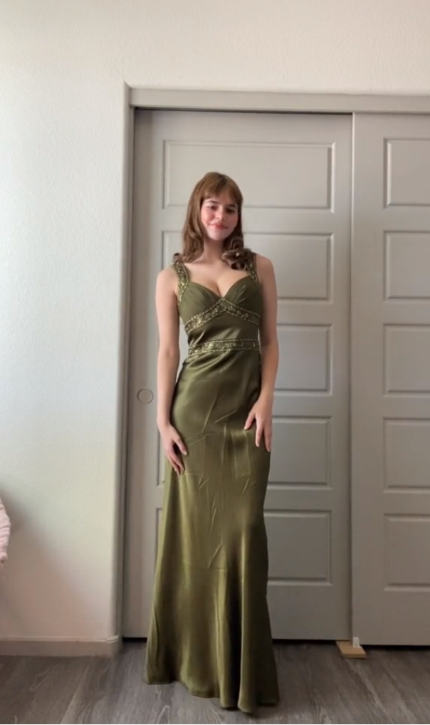 Olive Colored Prom Dress