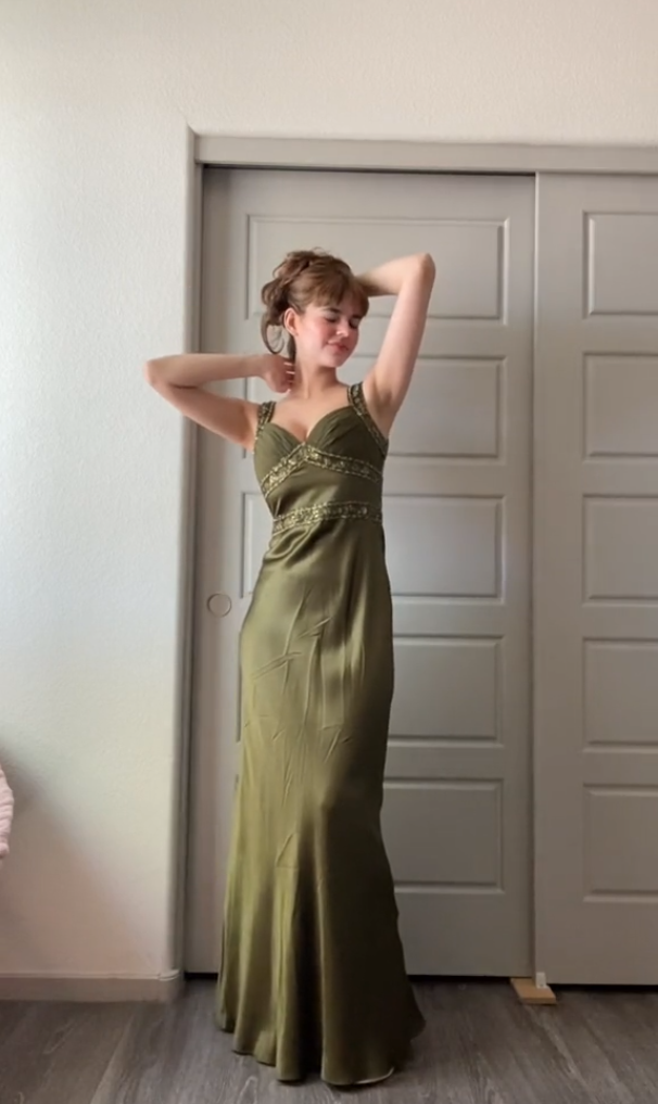 Olive Colored Prom Dress