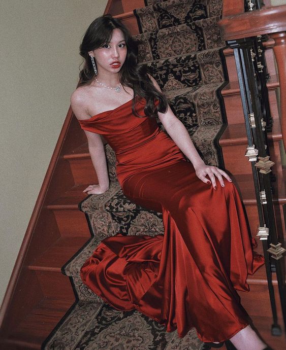 Sexy Mermaid Off The Shoulder Long Burgundy Prom Dresses P1255