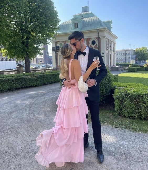 Classic Pink Prom Dresses Long Prom Gown 22th Birthday Outfit P1381