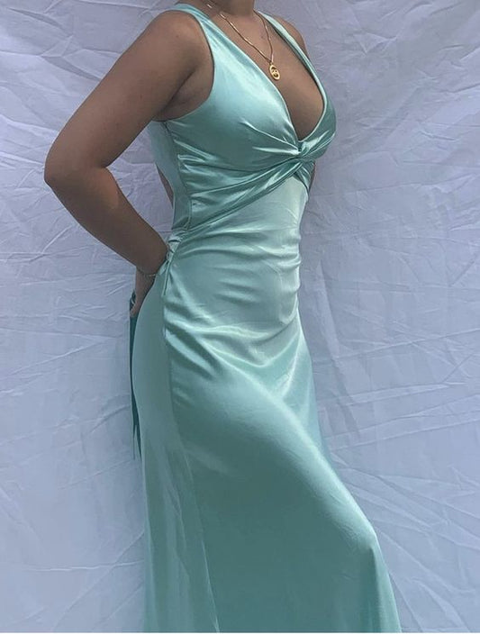 Sexy Mermaid V neckline Long Prom Dress P1620