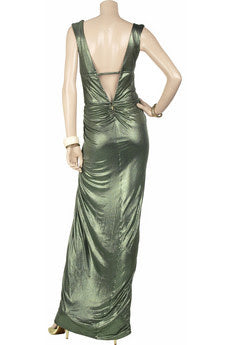 Sexy Sheath V neckline Green Long Prom Dresses P1768