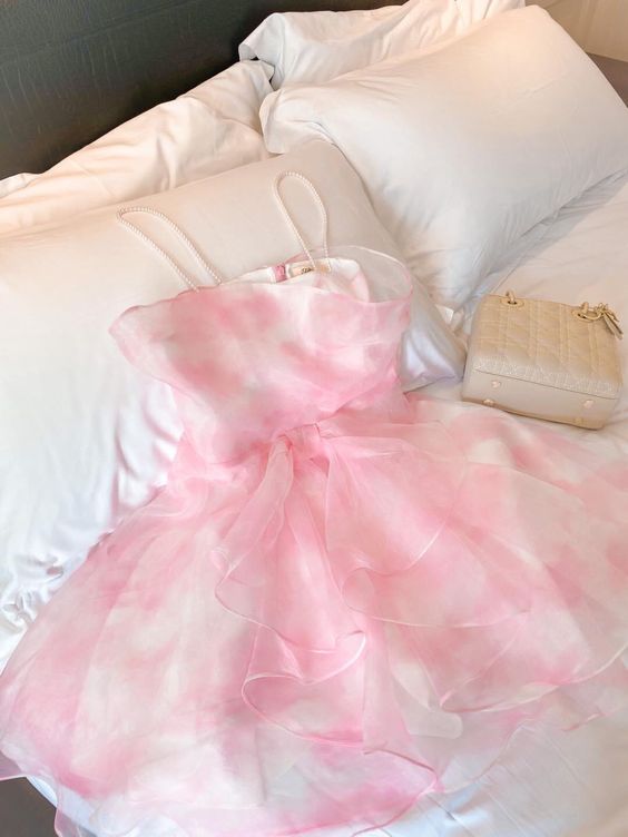 Cute A line Pink Homecoming Dresses 18th Birthday Outfits P1822