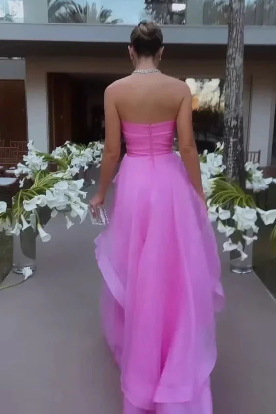 Gorgeous A line Strapless Pink Long Prom Dress P1882