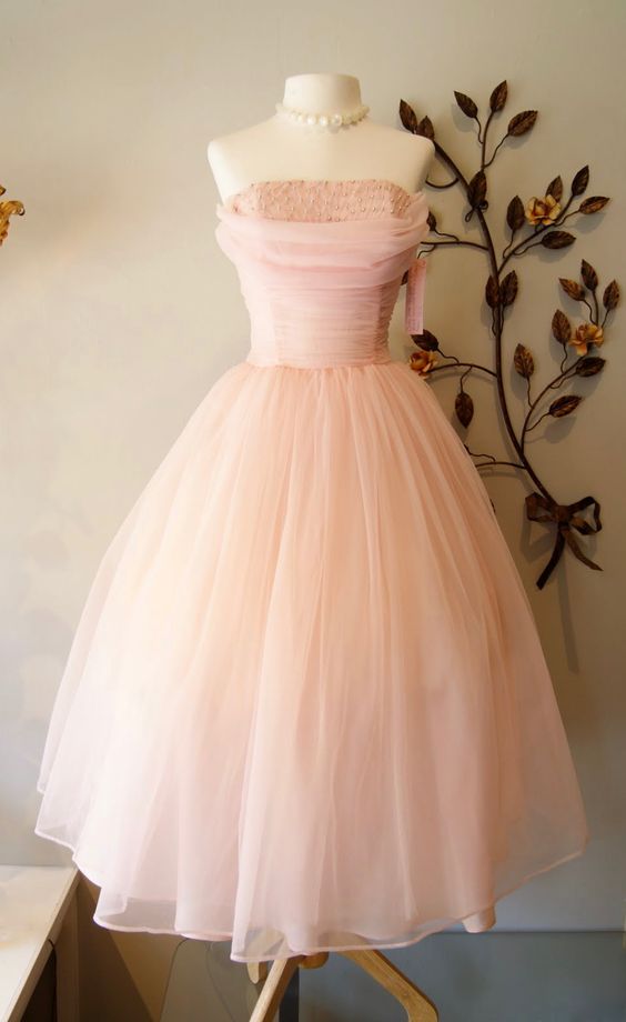 Fairy Ball Gown Pink Knee Length Prom Dresses Evening Dress P1945