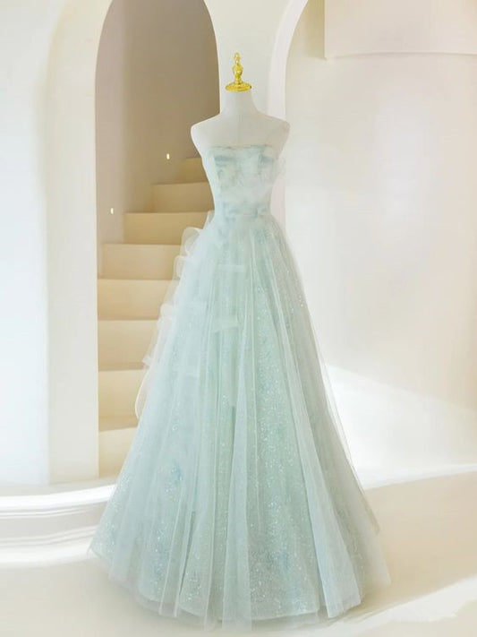 Fairy A line Sweethart Long Mint Green Prom Dresses 22th Birthday Outfit P1965