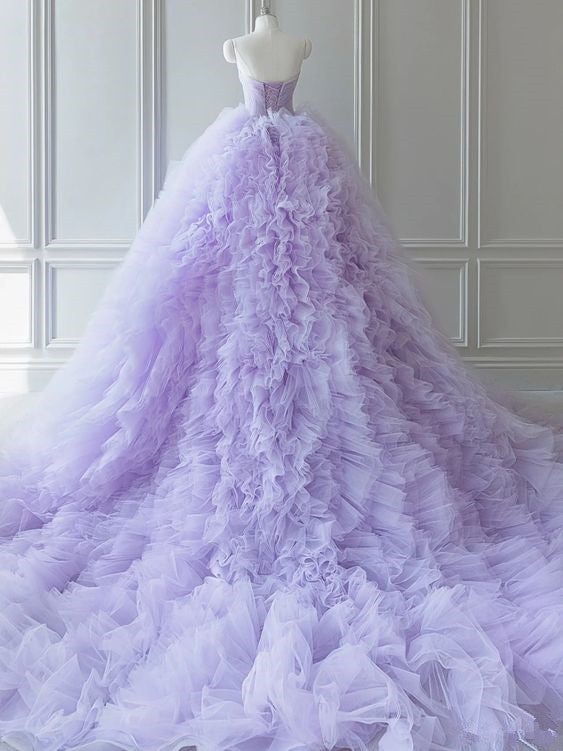 Ball Gown Strapless Lilac Tulle Sweet 16 Dresses P2041