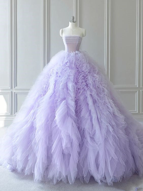 Ball Gown Strapless Lilac Tulle Sweet 16 Dresses P2041