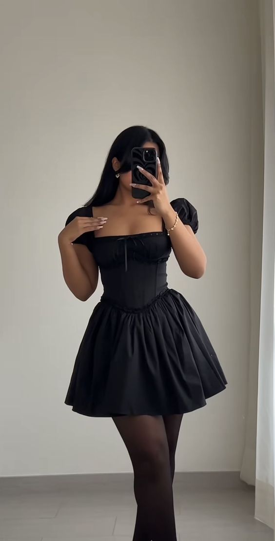 Sexy A line Black Short Homecoming Dress P2255