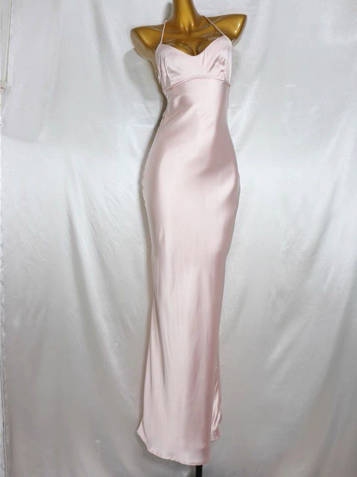 Sexy Birthday Dresses Pink Halter Prom Dresses Birthday Outfits P368