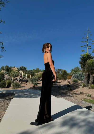 Black Prom Dresses Sexy Slit Prom Dress Birthday Outfits P379