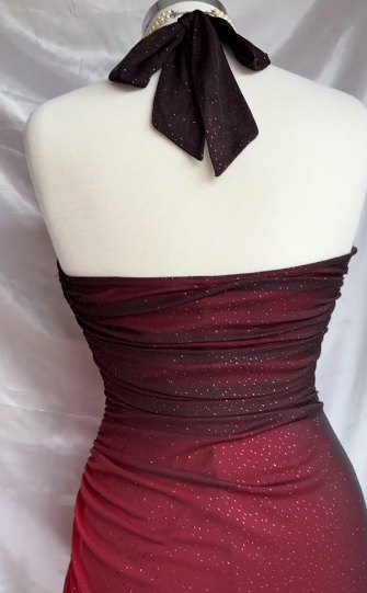 Beautiful Halter Birthday Party Dresses Red Prom Dresses P692