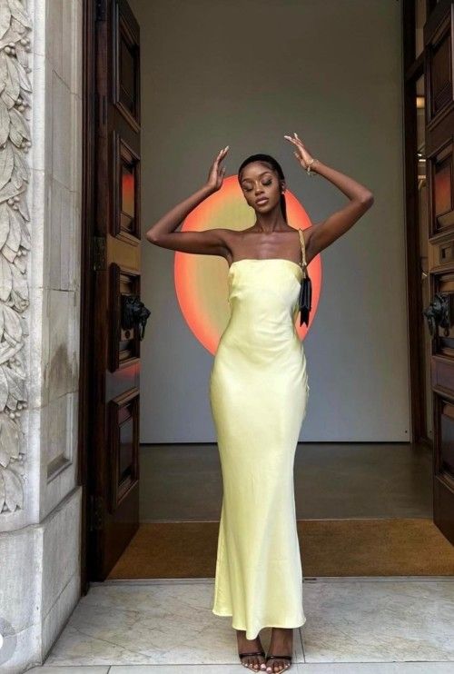 Sexy Mermaid Strapless Yellow Prom Dress 22th Birthday Outfits P751