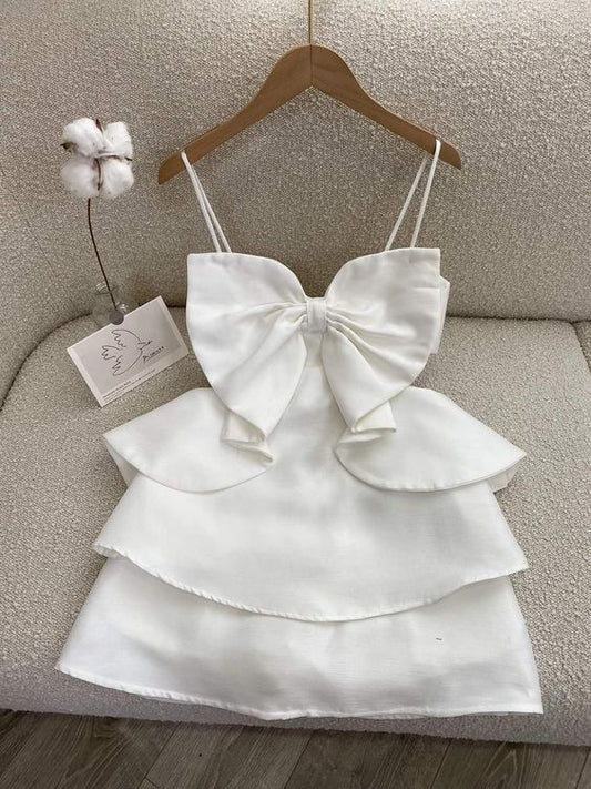 Simple Straps White Birthday Dresses Birthday Outfits P795