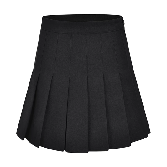 American retro high-waist slim pleated skirt with safety pants P349