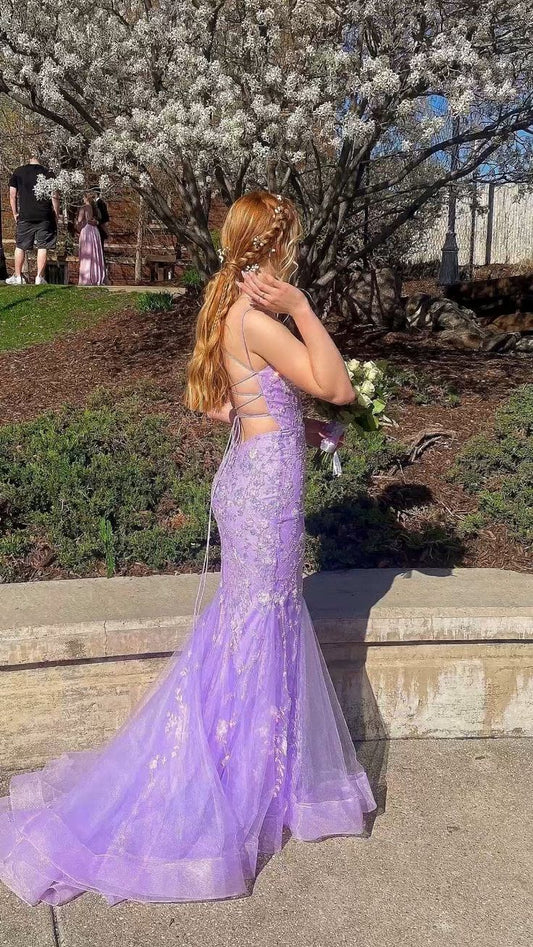 Charming Mermaid Lace Prom Dress Long Prom Dresses P531