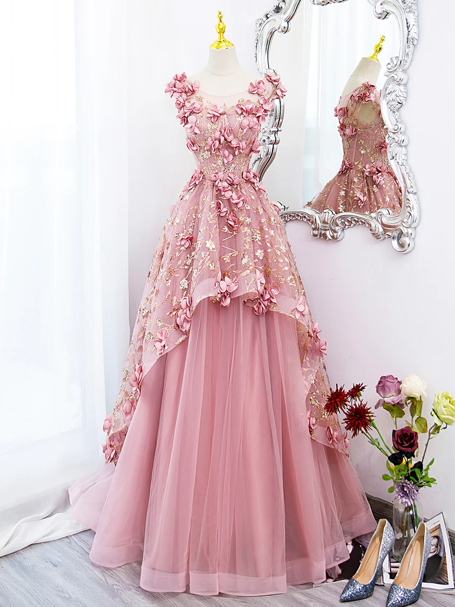 Beautiful Ball Gown Sweet 16 Dress With Flowers P616