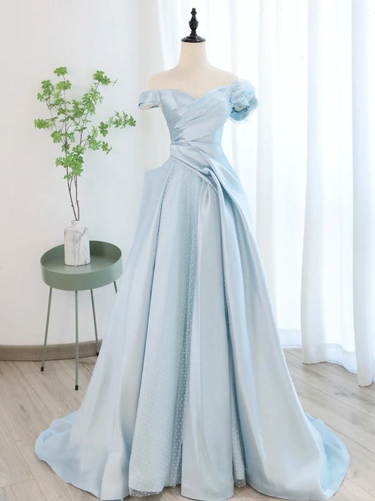 A line Off Shoulder Formal Evening Dress Prom Dresses P676