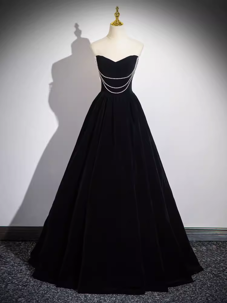 A line Off The Shoulder Evening Party Dress Satin Black Prom Dress P777