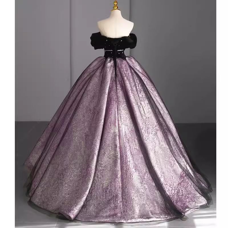 Ball Gown Sweet 16 Dress Off the Shoulder Satin Lilac Sweet 16 Dresses P1327