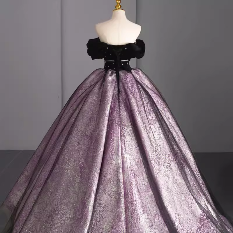 Ball Gown Sweet 16 Dress Off the Shoulder Satin Lilac Sweet 16 Dresses P1327