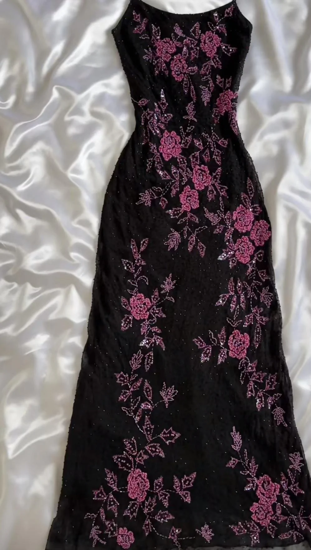 Vintage A line Straps Black Lace Prom Dresses 22th Birthday Outfit P1975