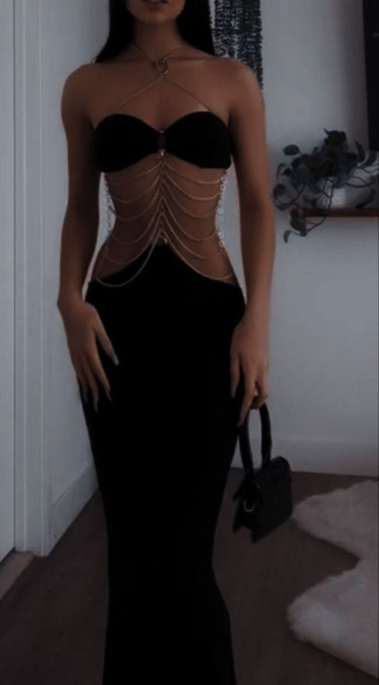 Mermaid Black Prom Dress Long Party Birthday Outfits P451