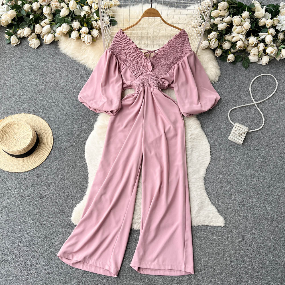 Stylish V-neck Long Sleeve Jumpsuits p268