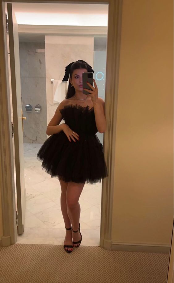 Stunning Birthday Outfits 17th Birthday Dresses Tulle Black Dress For Teens P359