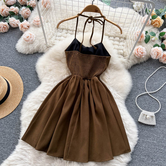 Cute Lace-up Short Dress, A-line Fashion Dress P274