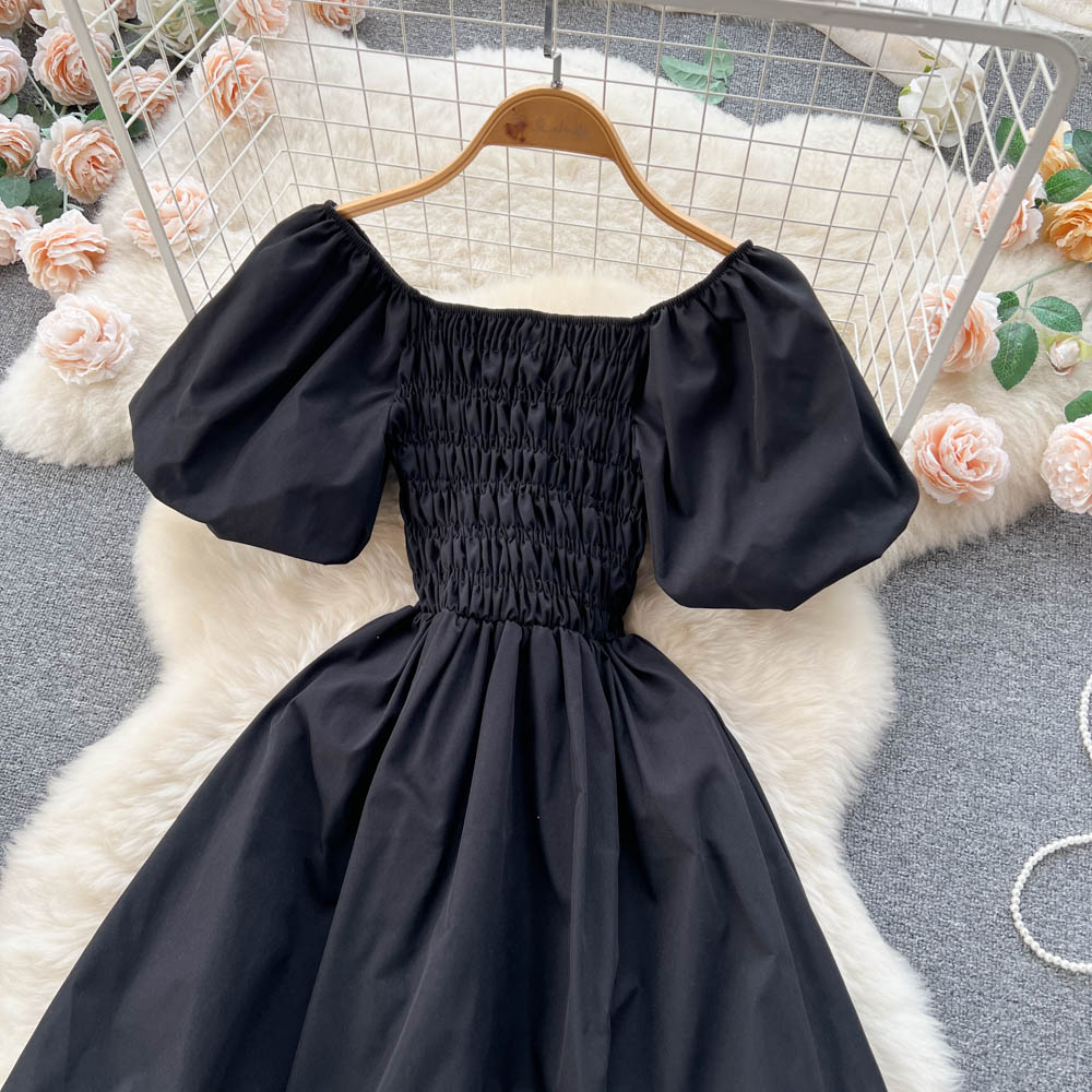 Cute Puff Sleeve Dress, A-line Fashion Girl Dress P273