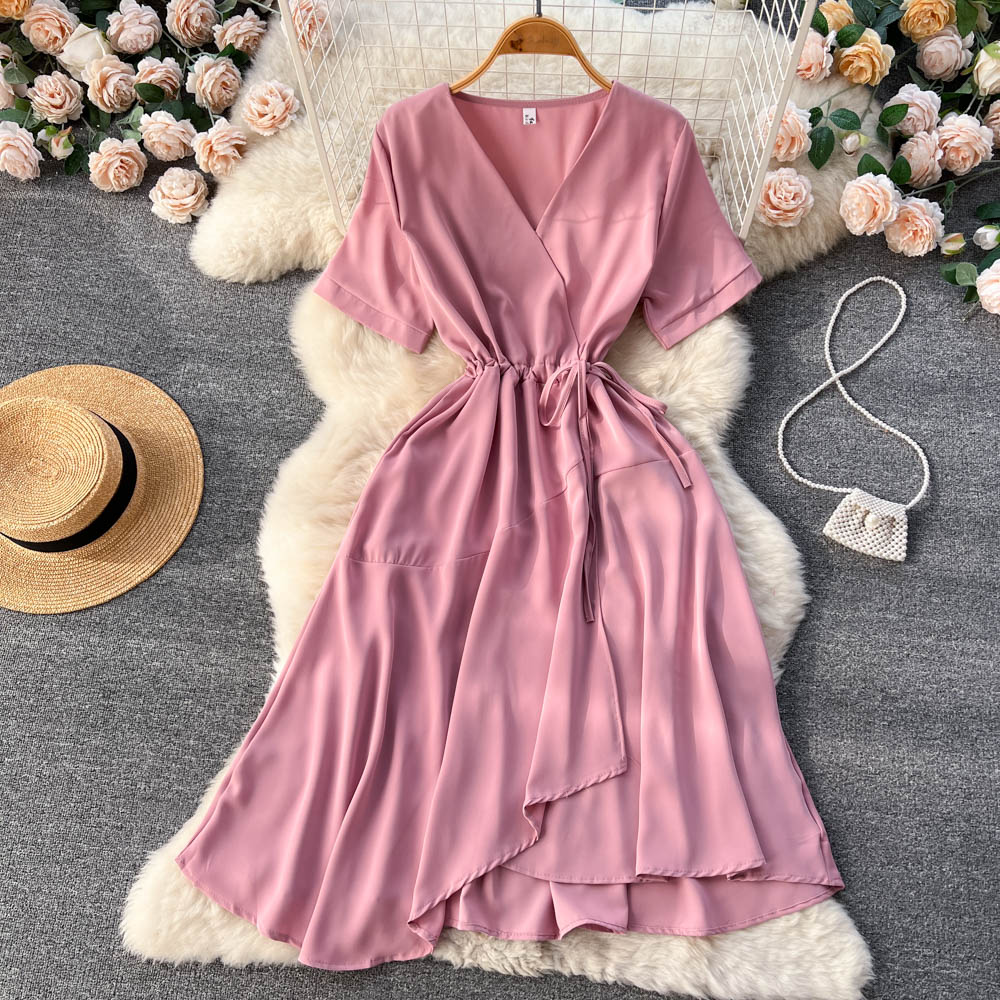 Lovely V-neck Short Dress, A-line Girl Fashion Dress P276