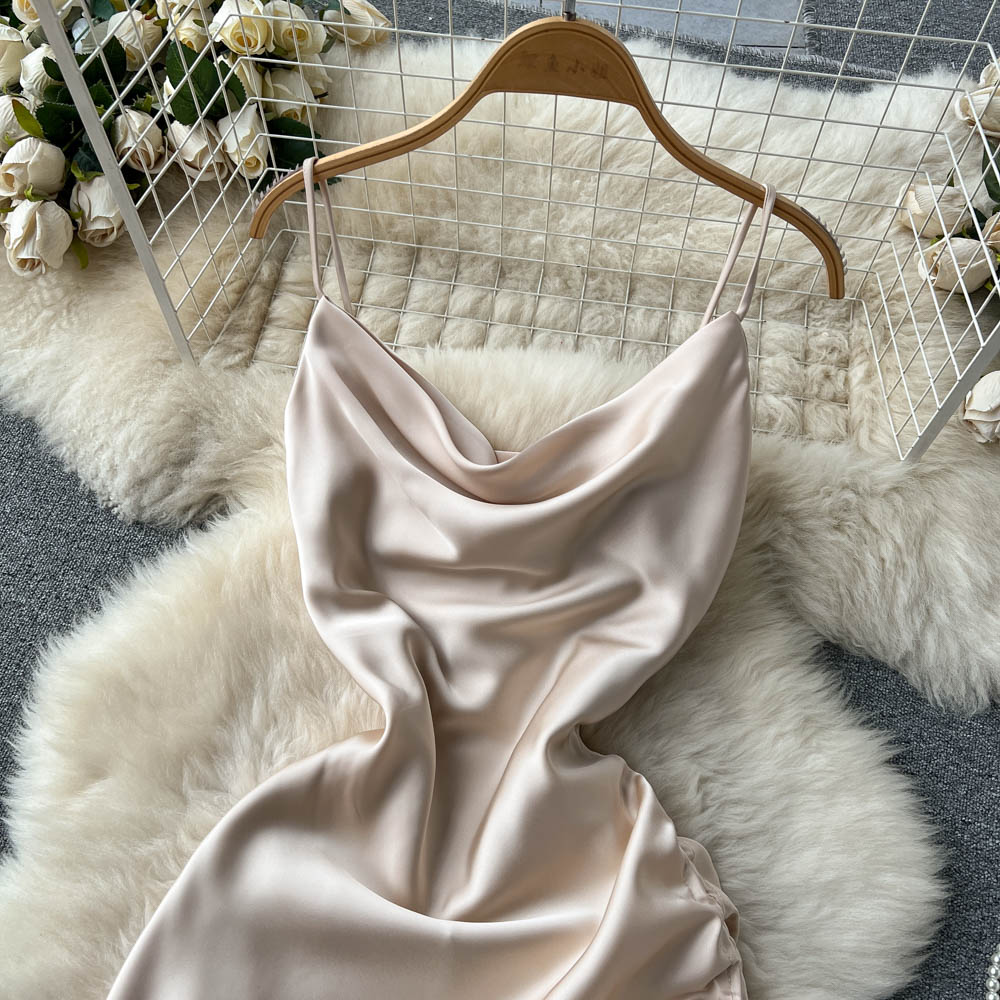 Simple Satin Short Dress, Fashion Dress P270