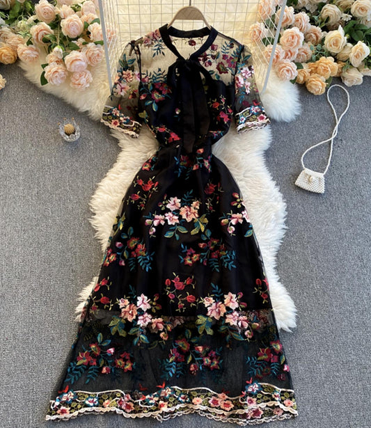 Cute A Line Dress With Embroidery P257