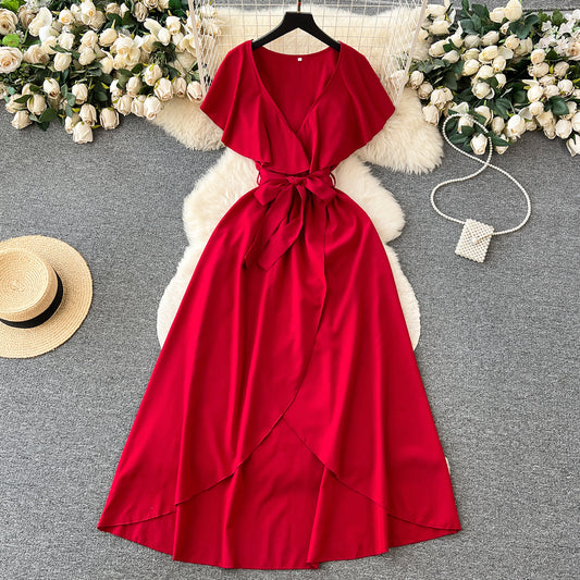 Cute V-neck Dress, A-line Fashion Dress P262