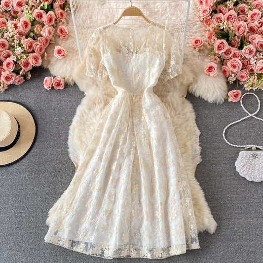 Cute Lace Short A Line Dress Fashion Dress P260